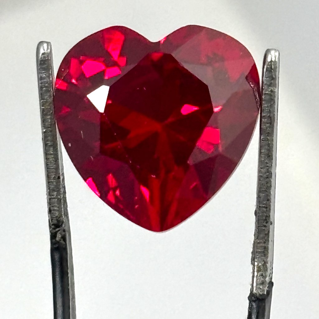 Ruby Heart Cut Gemstone